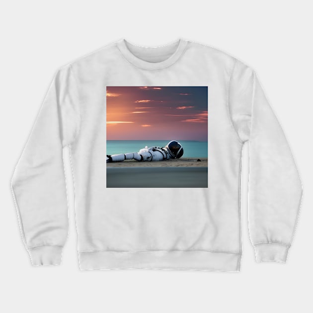 Relaxing Astronaut Crewneck Sweatshirt by seguns1